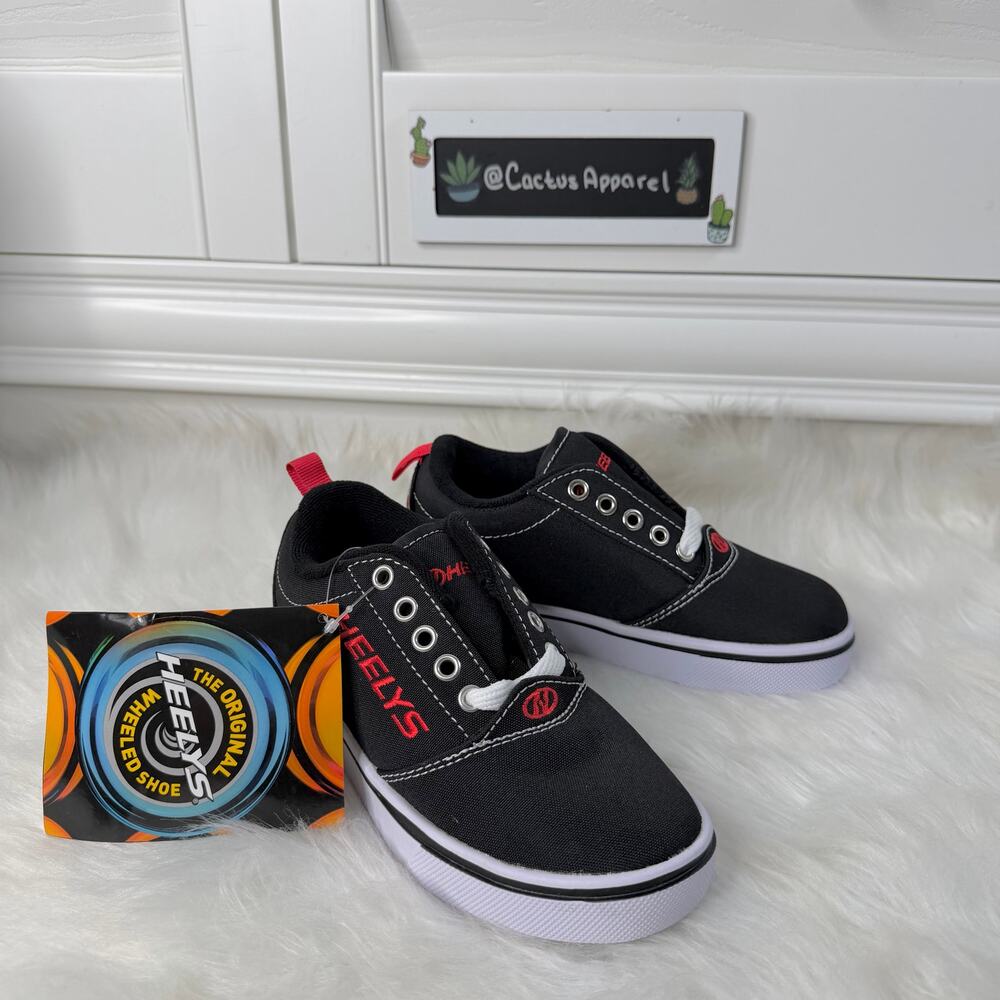 New Heelys Pro Black/Red Sneakers (No Wheels) Size Youth 13C